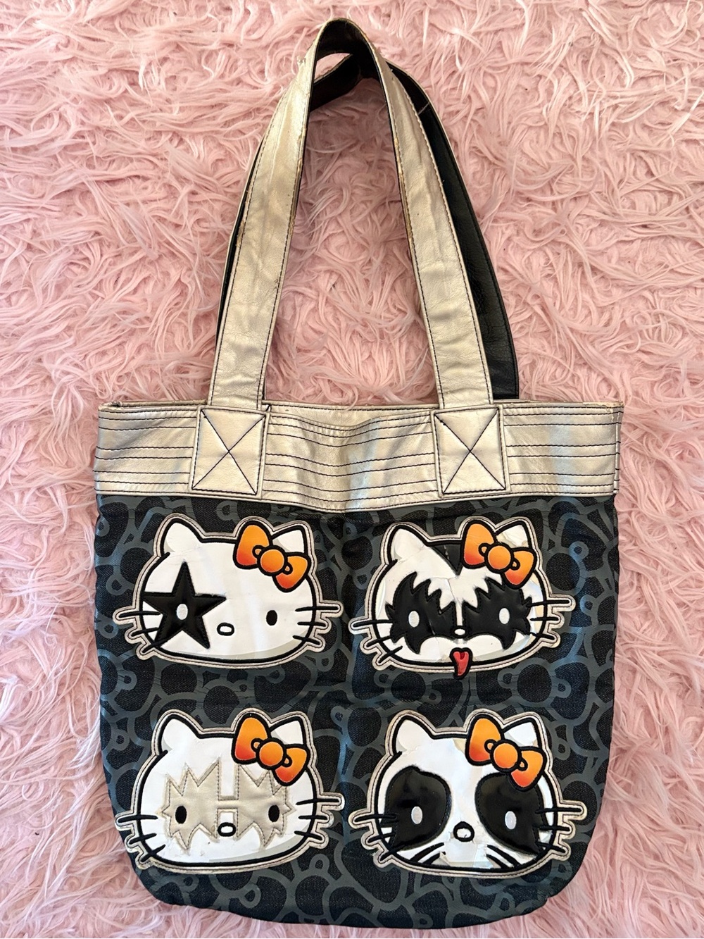 Hello Kitty x KISS Tote Bag in Black and Silver